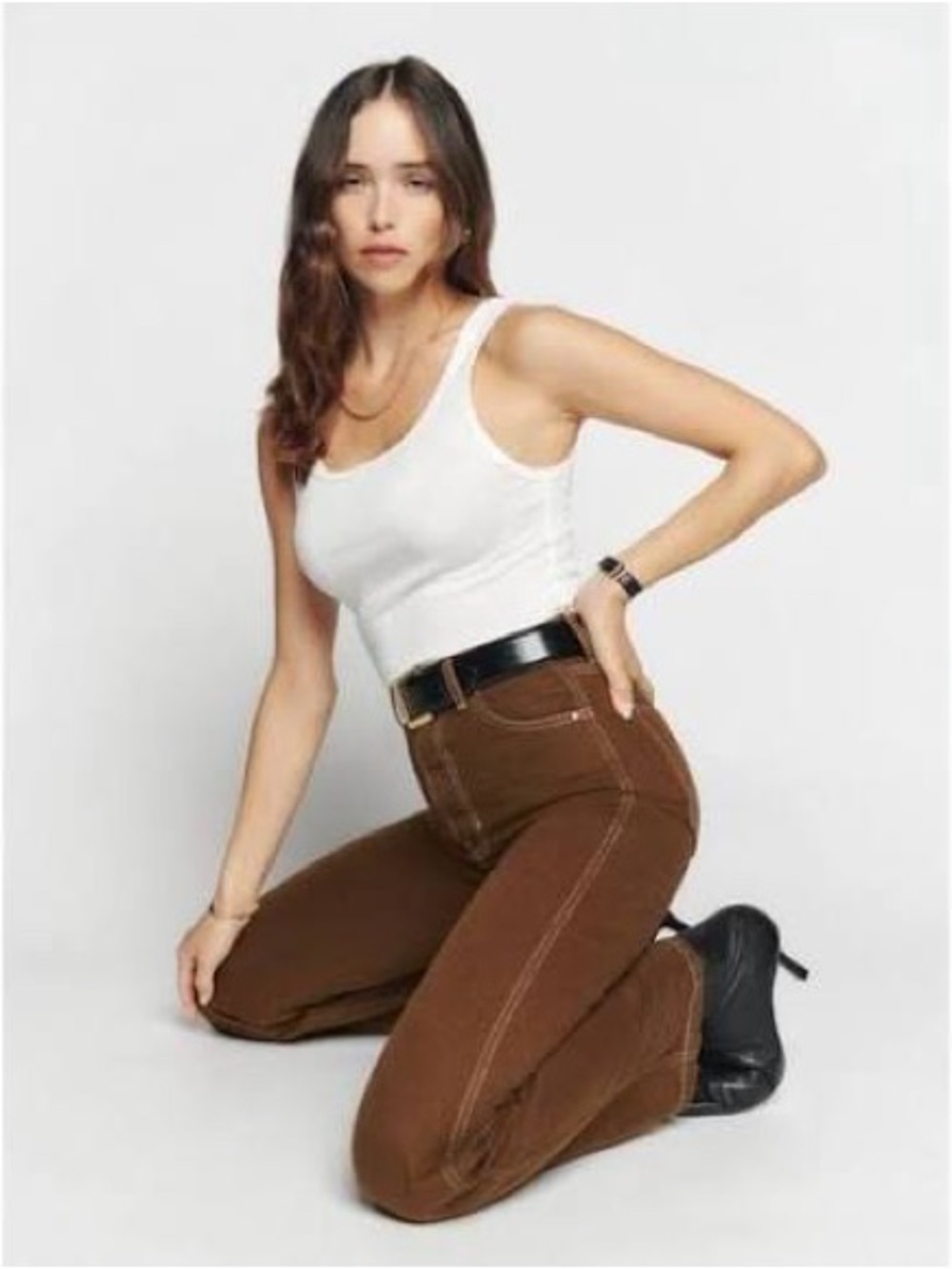 Reformation Jeans / wash chocolate / cowboy high rise straight 19146